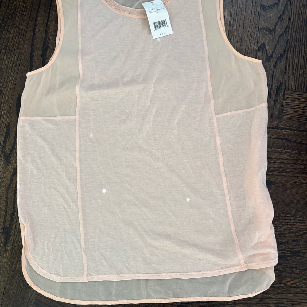 Sheer Peach Sleeveless Top